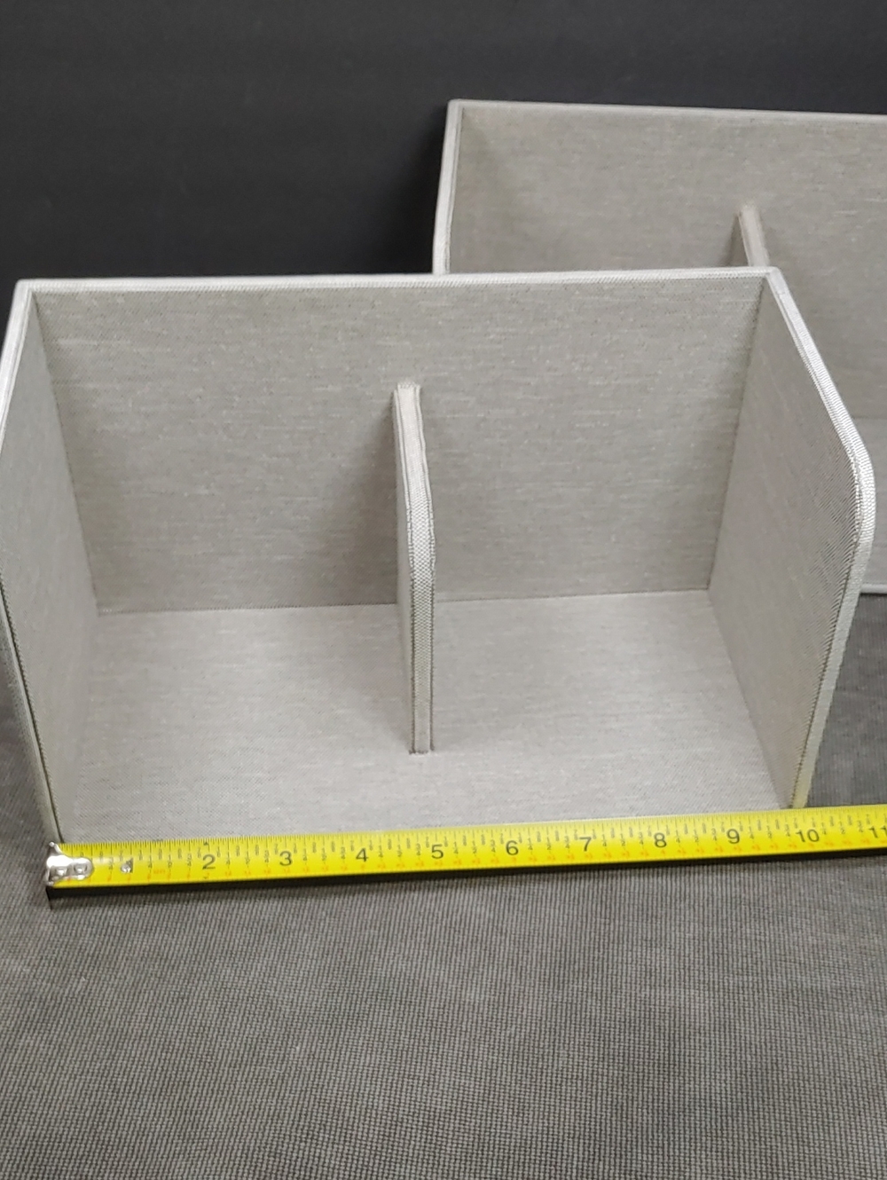 Caraway Organizer Storage Bins Set of 2 - Gray Fabric - Picture 5 of 5